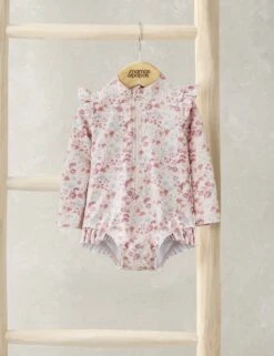 Mamas & Papas Floral Long Sleeve Swimsuit (0-3 Yrs)