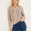 Floral Open Knit Crew Neck Cardigan -Marksandspencer Sale Store Floral Open Knit Crew Neck Cardigan
