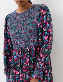 Floral Shired Midi Smock Dress -Marksandspencer Sale Store Floral Shired Midi Smock Dress 2