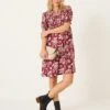 Floral V-Neck Knee Length Swing Dress