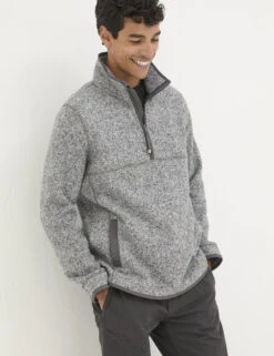 Funnel Neck Half Zip Sweatshirt