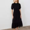 Georgette Textured Shirred Midi Tea Dress -Marksandspencer Sale Store Georgette Textured Shirred Midi Tea Dress