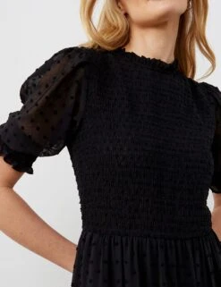 Georgette Textured Shirred Midi Tea Dress 18 Georgette Textured Shirred Midi Tea Dress -Marksandspencer Sale Store Georgette Textured Shirred Midi Tea Dress 4