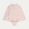 Gingham Floral Frill Long Sleeve Swimsuit (0-3 Yrs) -Marksandspencer Sale Store Gingham Floral Frill Long Sleeve Swimsuit 0 3 Yrs
