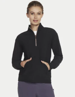 Skechers Go Luxe Ribbed Half Zip Sweatshirt