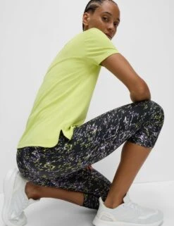 Go Move Printed Cropped Gym Leggings -Marksandspencer Sale Store Go Move Printed Cropped Gym Leggings 4