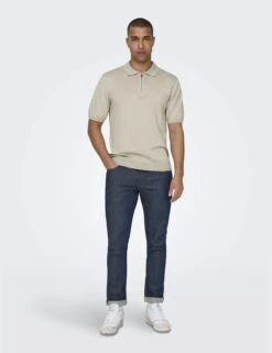 Only & Sons Half Zip Polo Shirt -Marksandspencer Sale Store Half Zip Polo Shirt 2