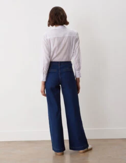 High Waisted Button Front Wide Leg Jeans -Marksandspencer Sale Store High Waisted Button Front Wide Leg Jeans 2
