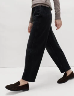 High Waisted Carrot Leg Ankle Grazer Jeans