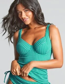 Panache Iris Gingham Wired Balcony Tankini Top D-K -Marksandspencer Sale Store Iris Gingham Wired Balcony Tankini Top D K 2