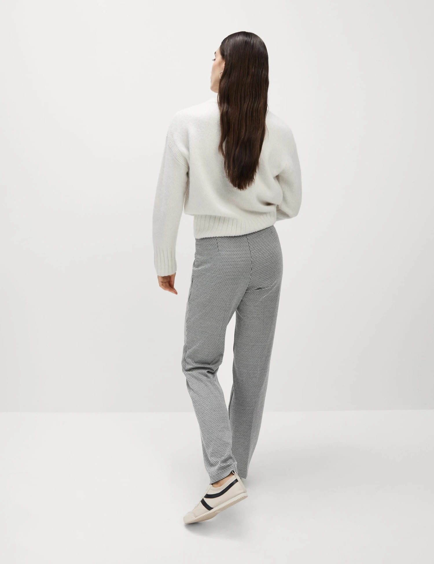 Jersey Checked Straight Leg Trousers 3 Jersey Checked Straight Leg Trousers - Image 3