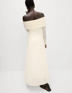 Jersey Lace Bardot Midi Waisted Dress 16 Jersey Lace Bardot Midi Waisted Dress -Marksandspencer Sale Store Jersey Lace Bardot Midi Waisted Dress 3