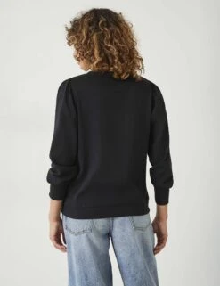 Jersey Puff Sleeve Sweatshirt -Marksandspencer Sale Store Jersey Puff Sleeve Sweatshirt 2