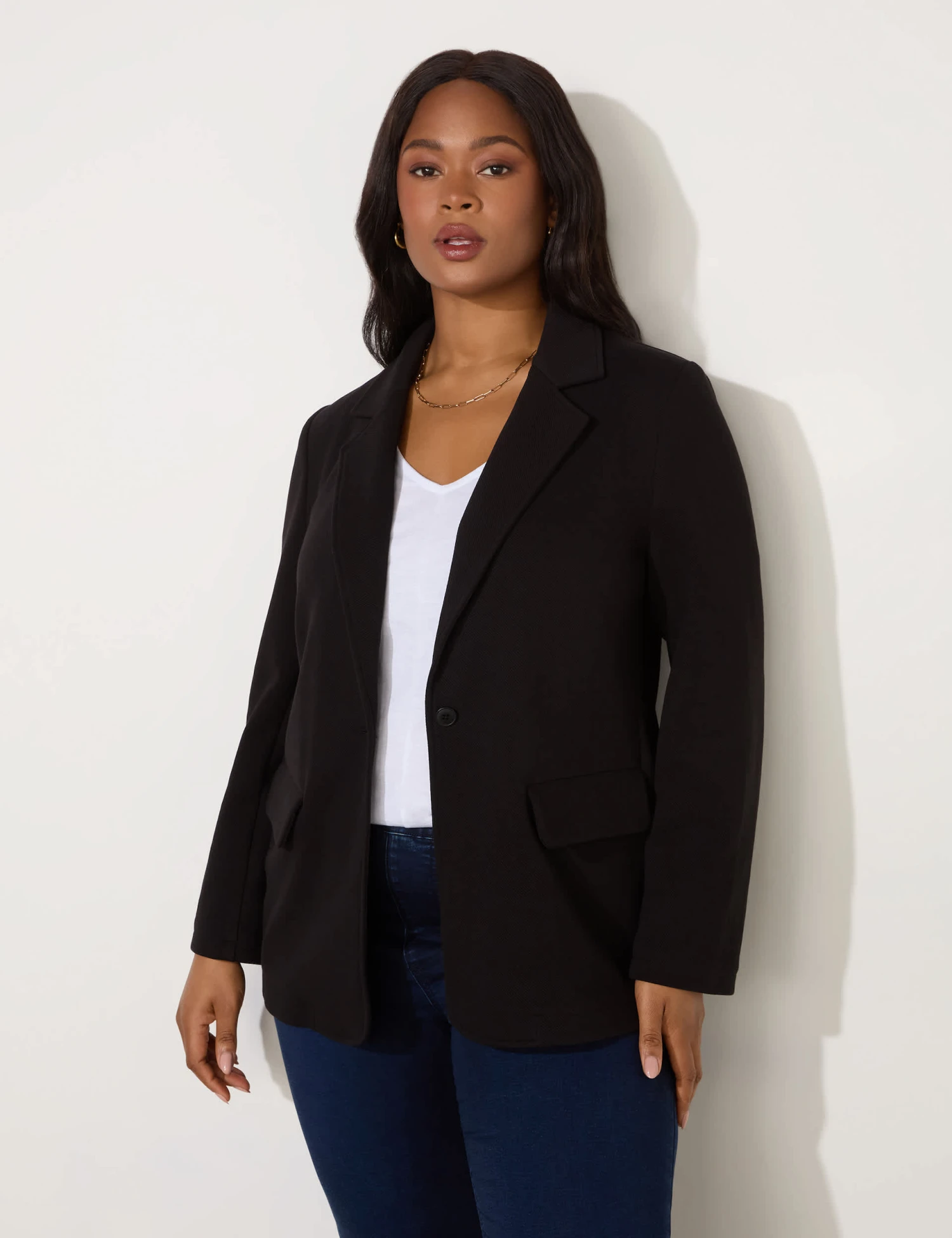 Jersey Relaxed Single Breasted Blazer 5 Jersey Relaxed Single Breasted Blazer - Image 5