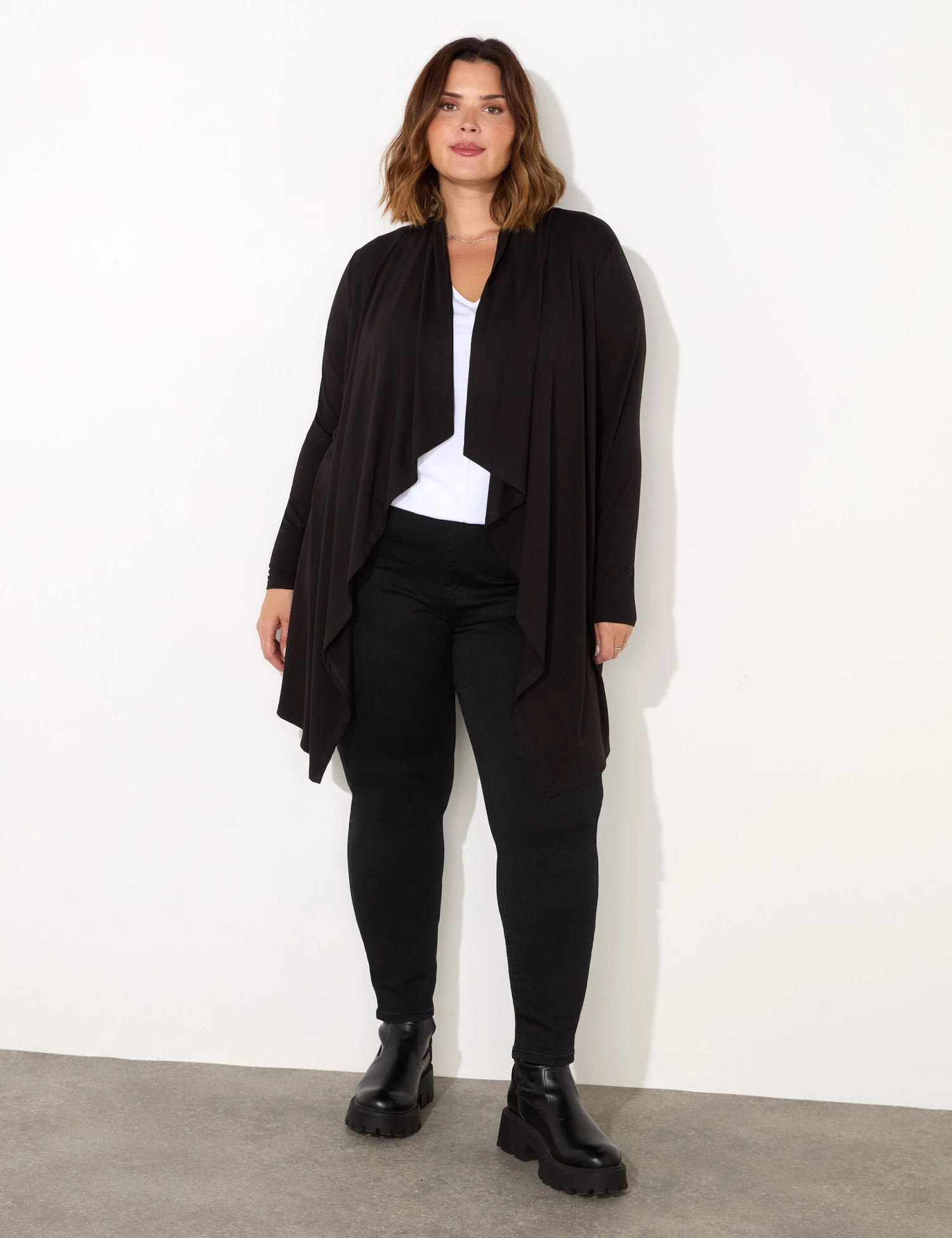 Jersey Waterfall Longline Cardigan 1 Jersey Waterfall Longline Cardigan