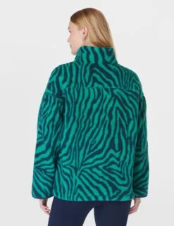 Sweaty Betty Karma Half Zip Animal Print Fleece Jacket -Marksandspencer Sale Store Karma Half Zip Animal Print Fleece Jacket 3