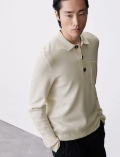 Knitted Polo Shirt -Marksandspencer Sale Store Knitted Polo Shirt 4