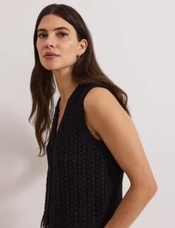 Knitted V-Neck Waistcoat -Marksandspencer Sale Store Knitted V Neck Waistcoat 3