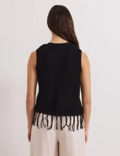 Knitted V-Neck Waistcoat -Marksandspencer Sale Store Knitted V Neck Waistcoat 4