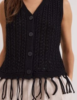 Knitted V-Neck Waistcoat -Marksandspencer Sale Store Knitted V Neck Waistcoat 5