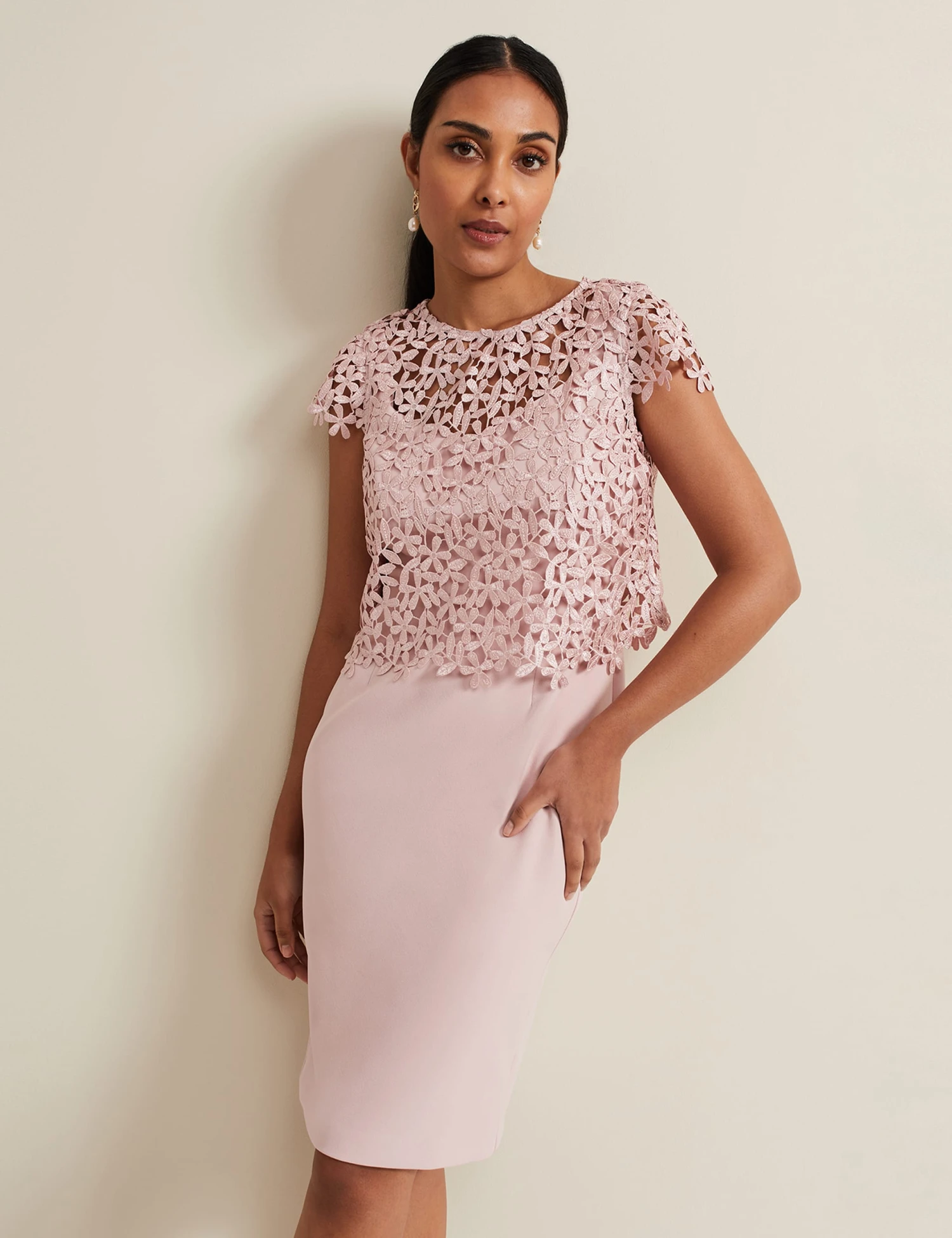 Lace Midi Column Dress 3 Lace Midi Column Dress - Image 3