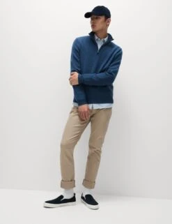 Lambswool Blend Funnel Neck Half Zip Jumper -Marksandspencer Sale Store Lambswool Blend Funnel Neck Half Zip Jumper 2