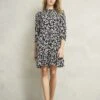 Leaf Print Crew Neck Mini Tiered Dress -Marksandspencer Sale Store Leaf Print Crew Neck Mini Tiered Dress