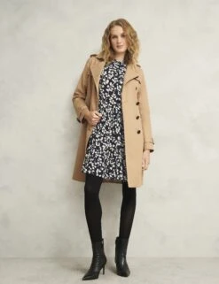 Leaf Print Crew Neck Mini Tiered Dress -Marksandspencer Sale Store Leaf Print Crew Neck Mini Tiered Dress 7