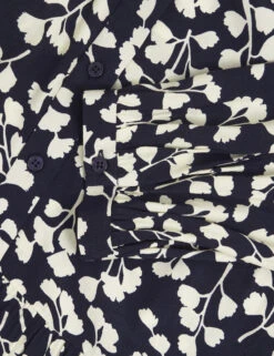 Leaf Print Crew Neck Mini Tiered Dress -Marksandspencer Sale Store Leaf Print Crew Neck Mini Tiered Dress 9