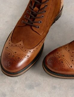 WHITE STUFF Leather Brogue Boots -Marksandspencer Sale Store Leather Brogue Boots 3