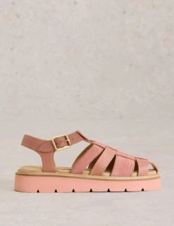 WHITE STUFF Leather Buckle Flatform Footbed Sandals