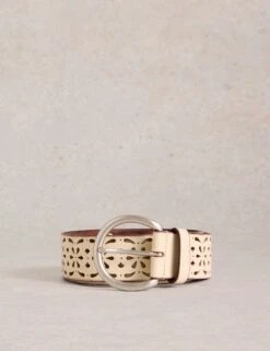 WHITE STUFF Leather Floral Jeans Belt