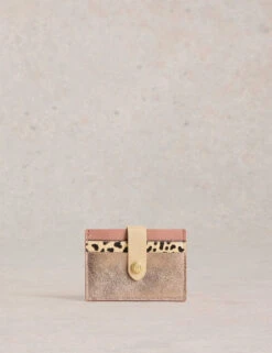 WHITE STUFF Leather Leopard Print Card Holder