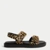 Leather Leopard Print Flatform Sandals -Marksandspencer Sale Store Leather Leopard Print Flatform Sandals