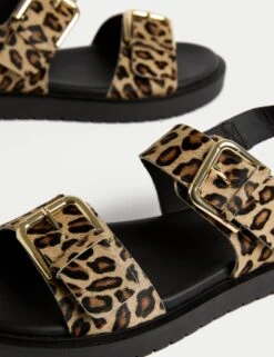 Leather Leopard Print Flatform Sandals -Marksandspencer Sale Store Leather Leopard Print Flatform Sandals 2