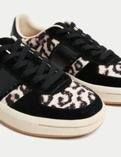 Leather Leopard Print Platform Trainers -Marksandspencer Sale Store Leather Leopard Print Platform Trainers 2