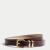Leather Lizard Effect Slim Jeans Belt -Marksandspencer Sale Store Leather Lizard Effect Slim Jeans Belt