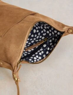 WHITE STUFF Leather Metallic Cross Body Bucket Bag -Marksandspencer Sale Store Leather Metallic Cross Body Bucket Bag 3