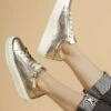 Jones Bootmaker Leather Metallic Zip Chunky Trainers