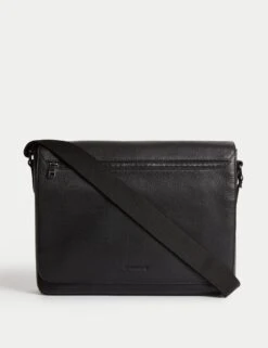 Leather Pebble Grain Messenger Bag