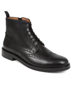 Jones Bootmaker Leather Side Zip Brogue Boots -Marksandspencer Sale Store Leather Side Zip Brogue Boots 3