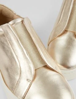 Leather Slip On Metallic Trainers -Marksandspencer Sale Store Leather Slip On Metallic Trainers 3