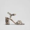 Leather Snake Print Block Heel Sandals -Marksandspencer Sale Store Leather Snake Print Block Heel Sandals