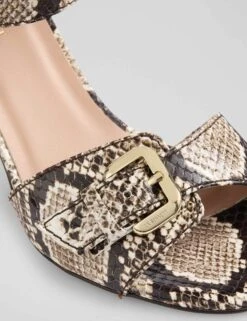 Leather Snake Print Block Heel Sandals 8 Leather Snake Print Block Heel Sandals -Marksandspencer Sale Store Leather Snake Print Block Heel Sandals 2