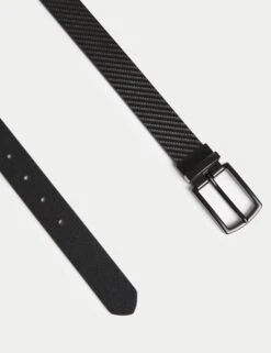 Leather Textured Reversible Belt -Marksandspencer Sale Store Leather Textured Reversible Belt 2