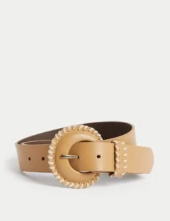 Leather Whipstitch Jeans Belt