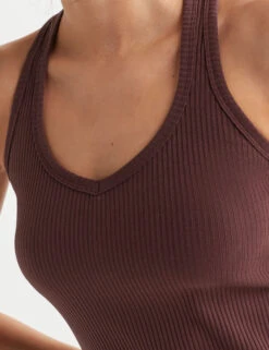 Leera Cotton Rich Rib Scoop Neck Vest Top -Marksandspencer Sale Store Leera Cotton Rich Rib Scoop Neck Vest Top 5