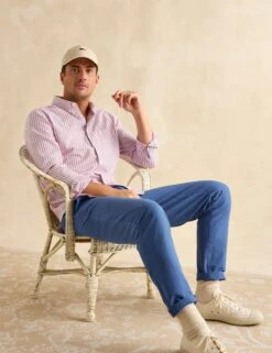 Joules Lightweight Pure Cotton Striped Oxford Shirt -Marksandspencer Sale Store Lightweight Pure Cotton Striped Oxford Shirt 2