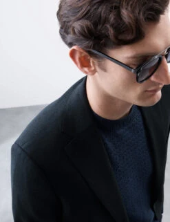 Linen Blend Check Blazer