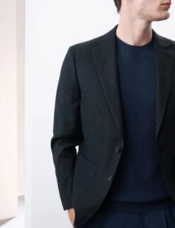 Linen Blend Check Blazer -Marksandspencer Sale Store Linen Blend Check Blazer 7